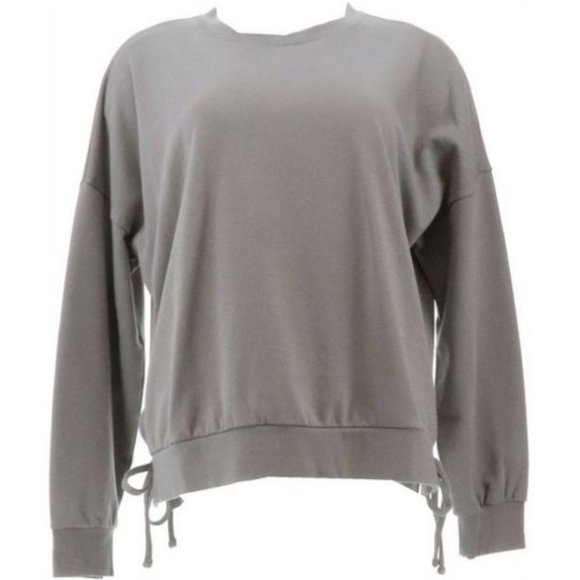 AnyBody Tops - AnyBody Cozy Kind French Terry Side Tie Sweatshirt